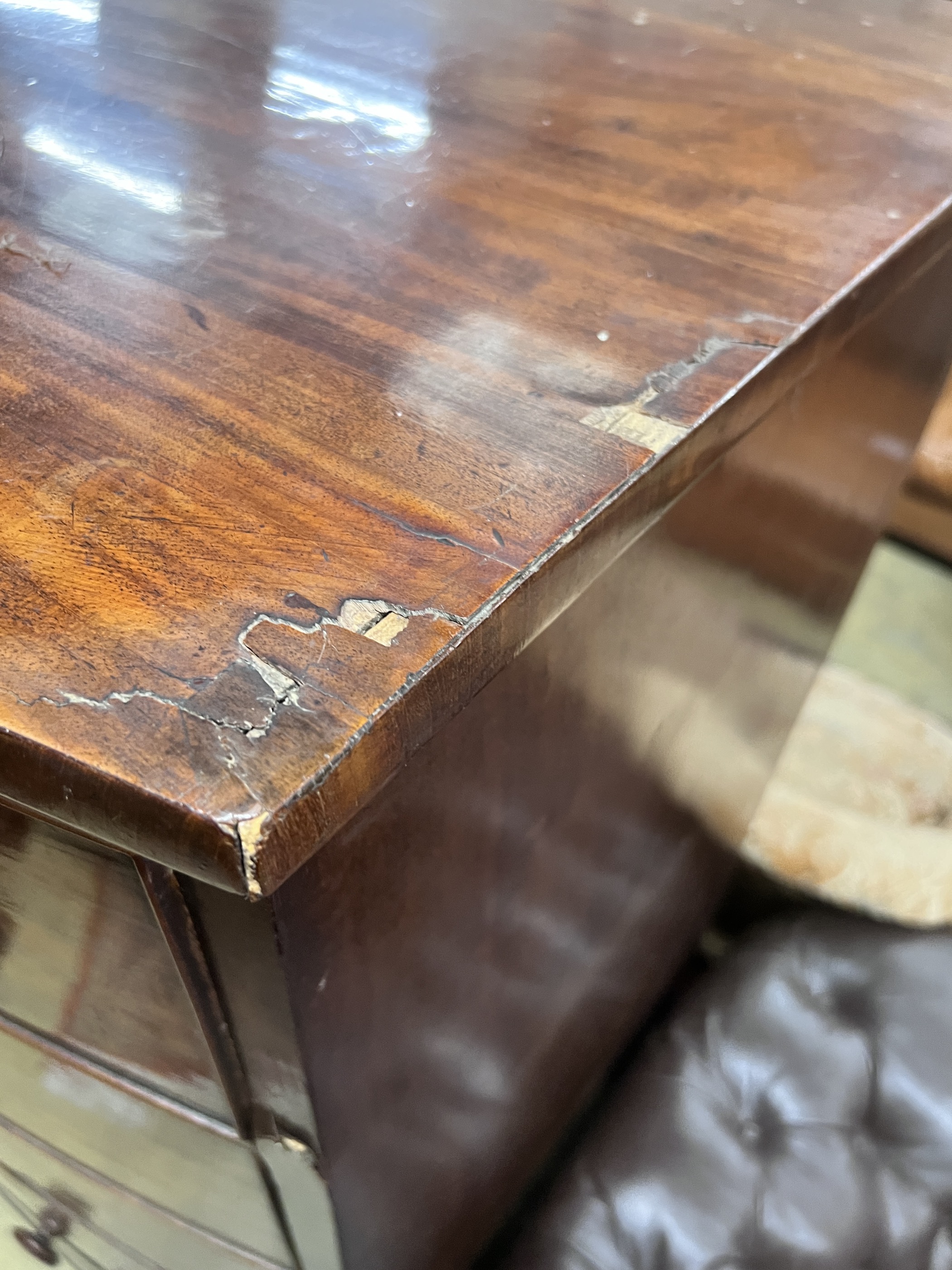 An early Victorian mahogany six drawer bowfront chest, width 121cm, depth 64cm, height 149cm